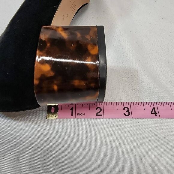 J. Jill Shoes 9 Black Suede Pump Slip On Leather Career Tortoiseshell Heel - Picture 8 of 9